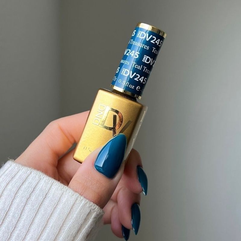 DND Diva #245 Teal Treasures – nail swatch 2