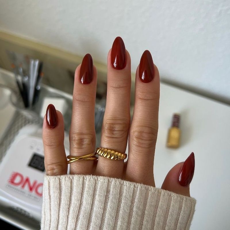 DND Diva #251 Chocolate Red – nail swatch 3