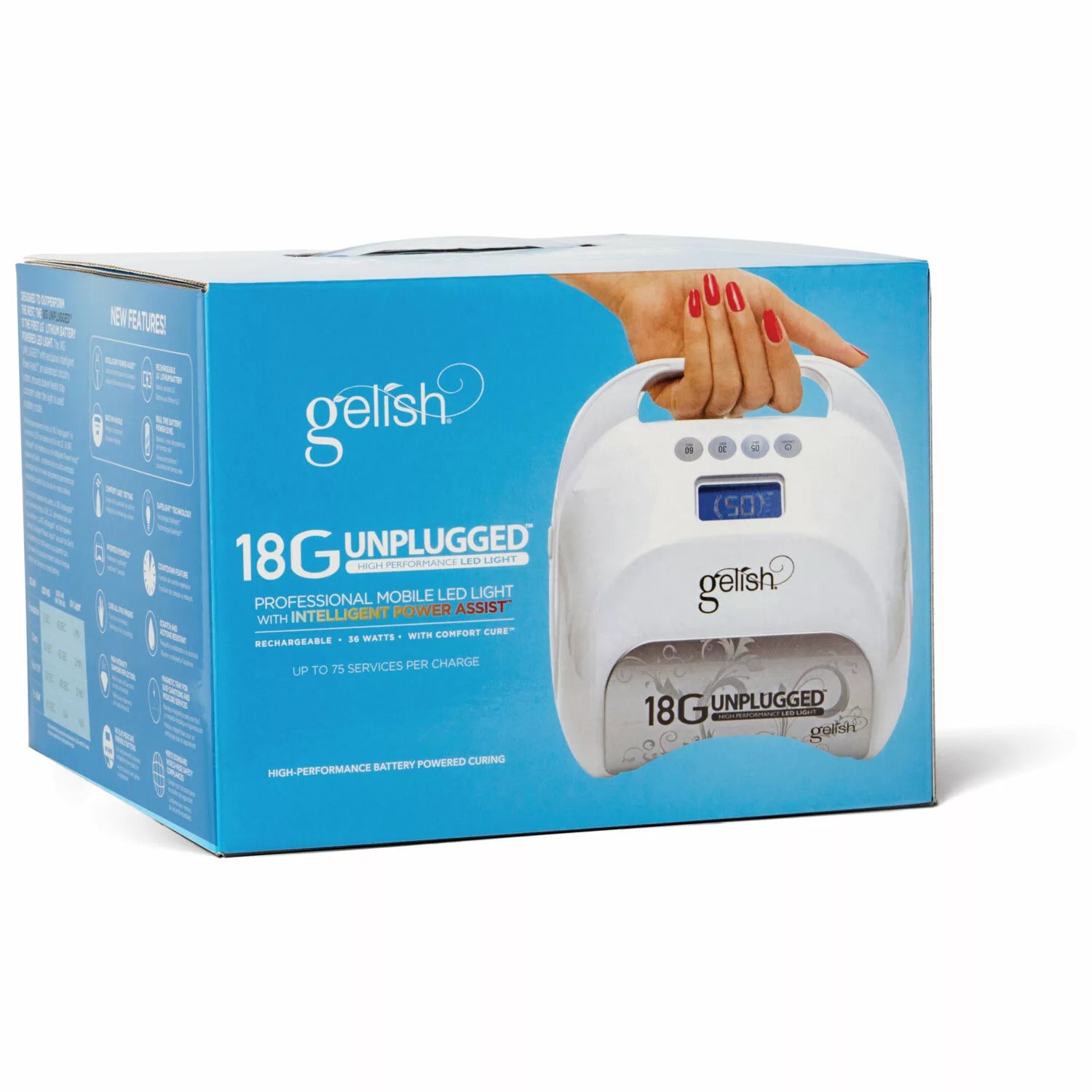 Gelish 18G Unplugged Cordless LED Nail Lamp - 36W Rechargeable Gel