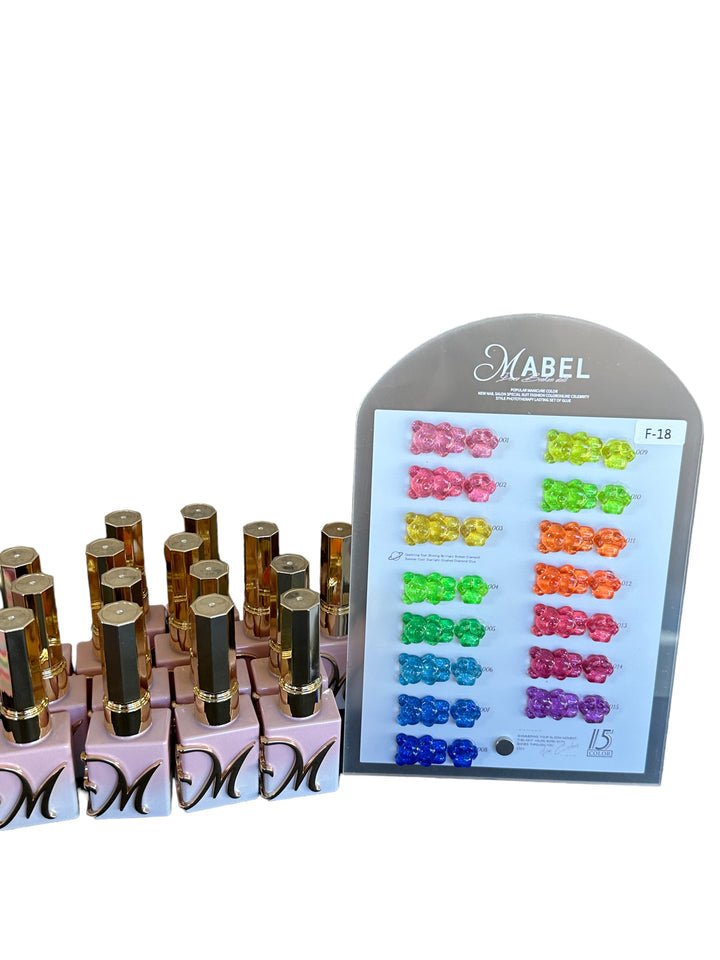 Mabel Gel 15 Glitter Gel Colors - F18