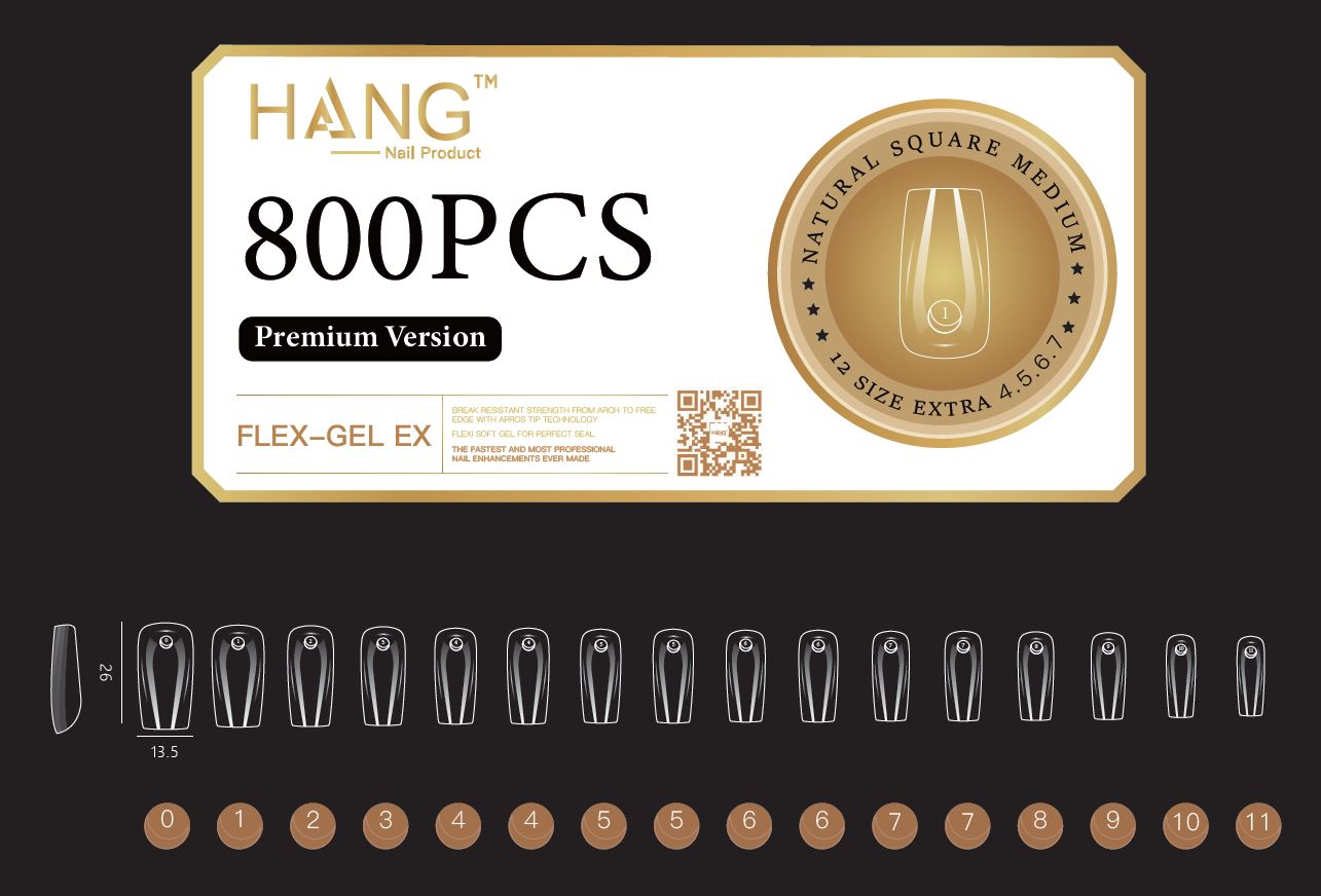 Hang Soft Gel Ex Nail Tip - Square – Sunshine Nail Supply