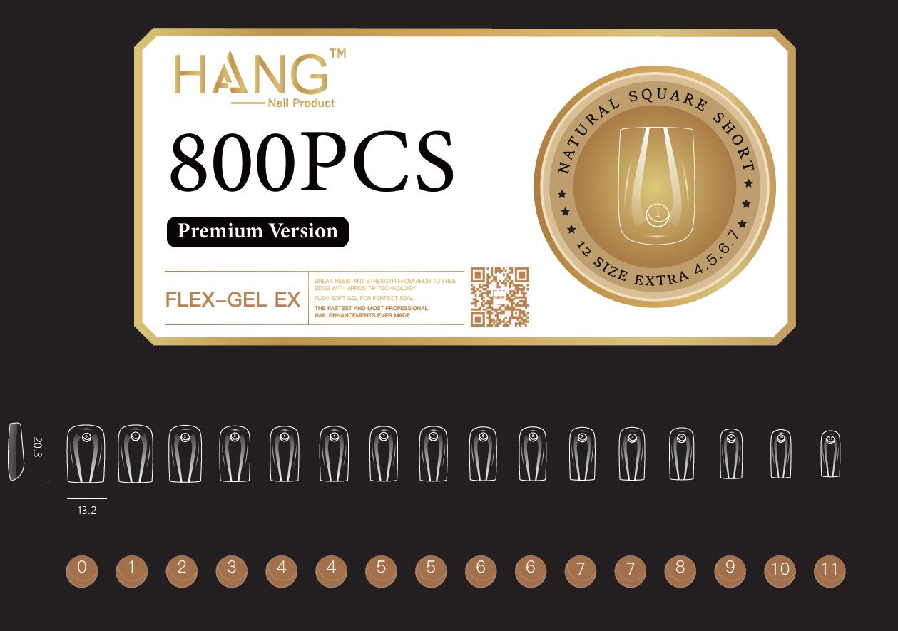 Hang Soft Gel Ex Nail Tip - Square – Sunshine Nail Supply