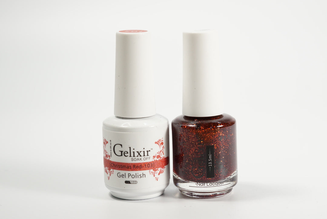 #103 - Gelixir UV/LED Soak Off Gel polish - Christmas Red 3in1