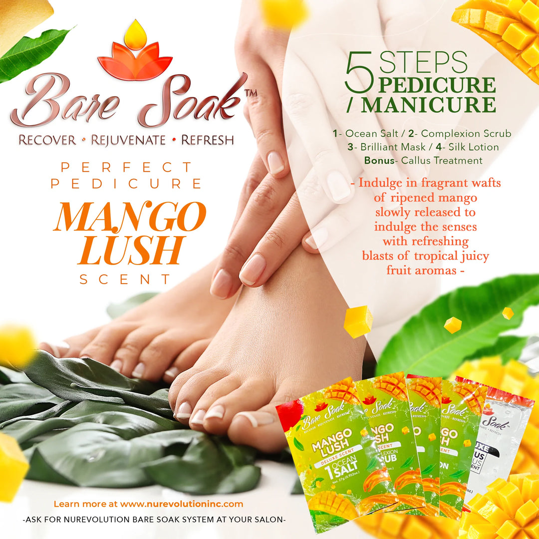 Bare Soak Deluxe Spa Pedicure & Manicure  5 in 1 - Mango Lush