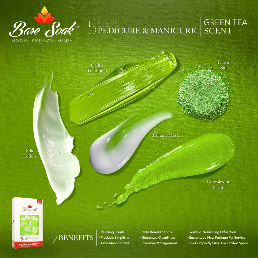 Bare Soak Deluxe Spa Pedicure & Manicure  5 in 1 - Green Tea