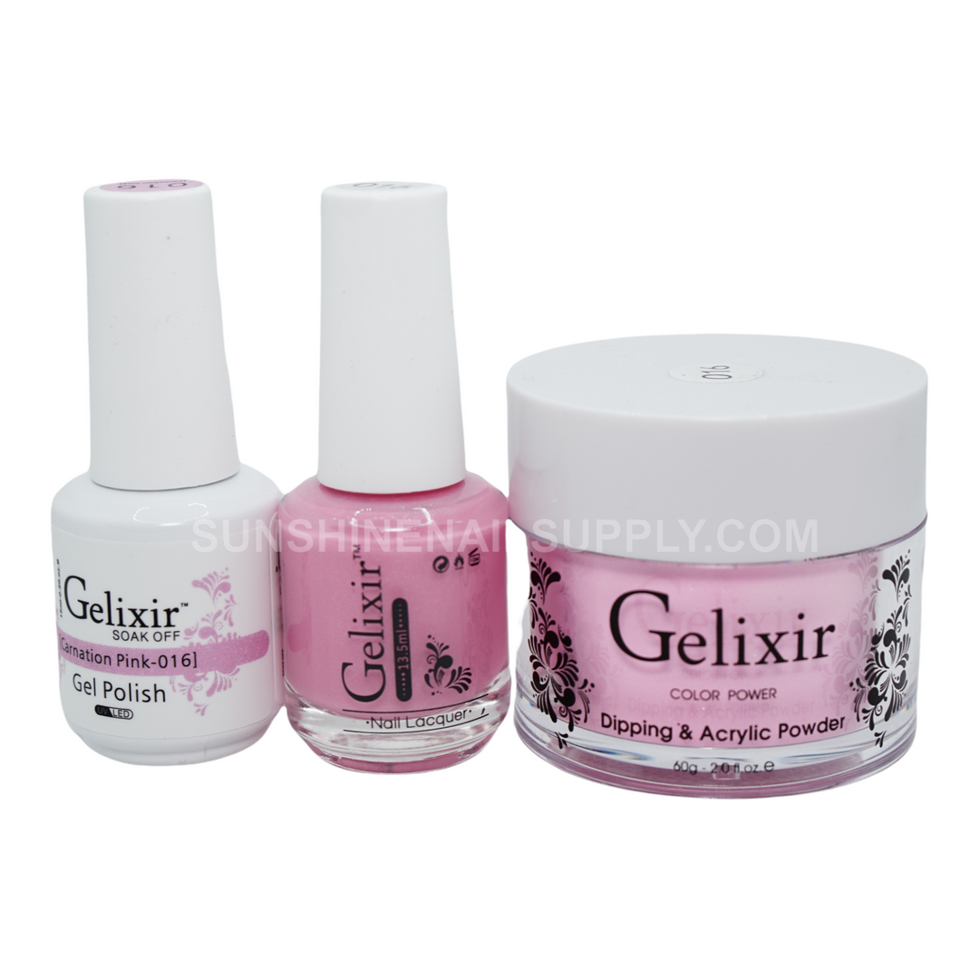 #016 - Gelixir UV/LED Soak Off Gel polish - Carnation Pink 3in1