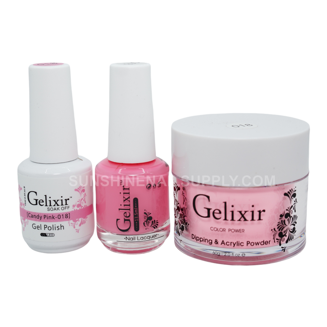 #018 - Gelixir UV/LED Soak Off Gel polish - Candy Pink 3in1