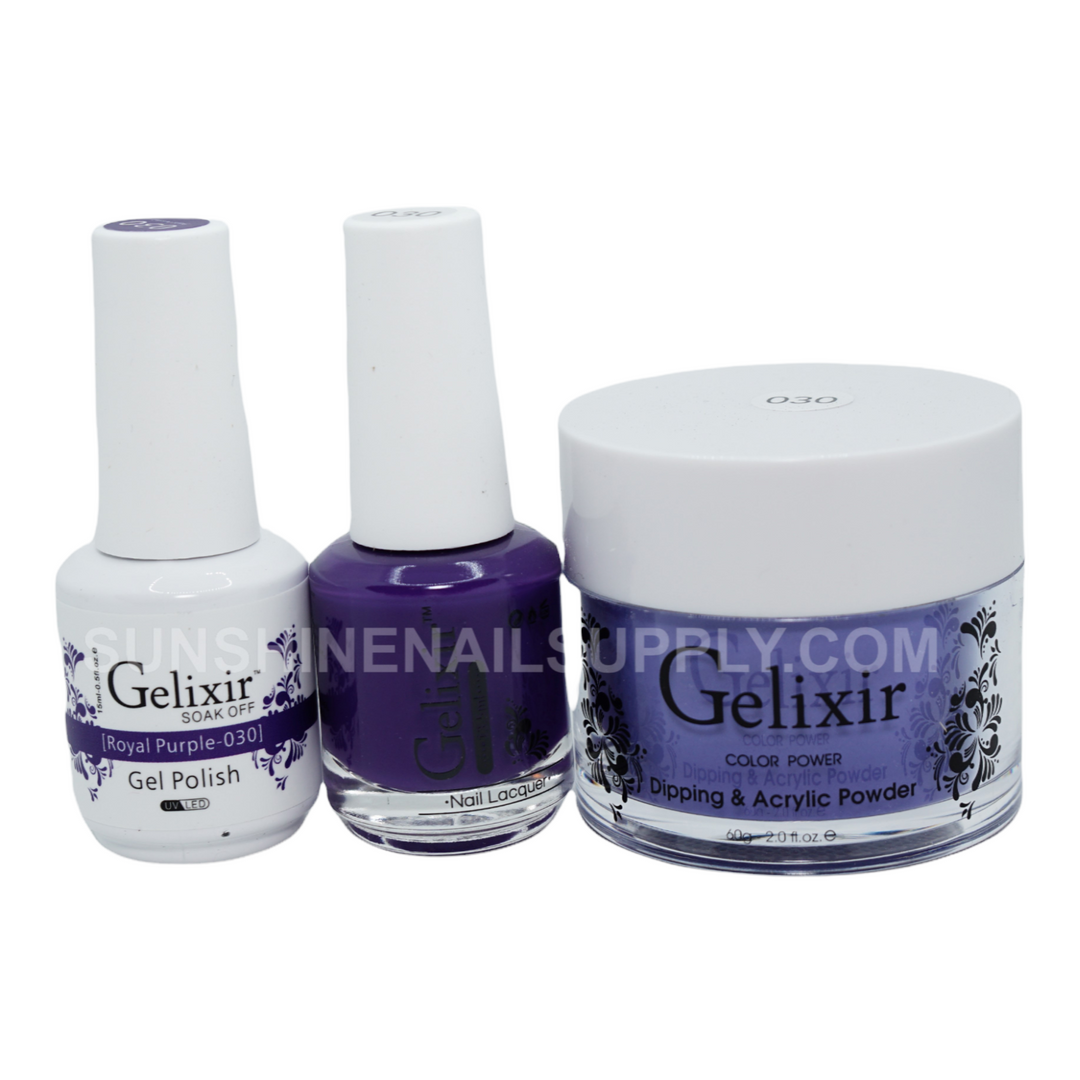 #030 - Gelixir UV/LED Soak Off Gel polish - Royal Purple 3in1