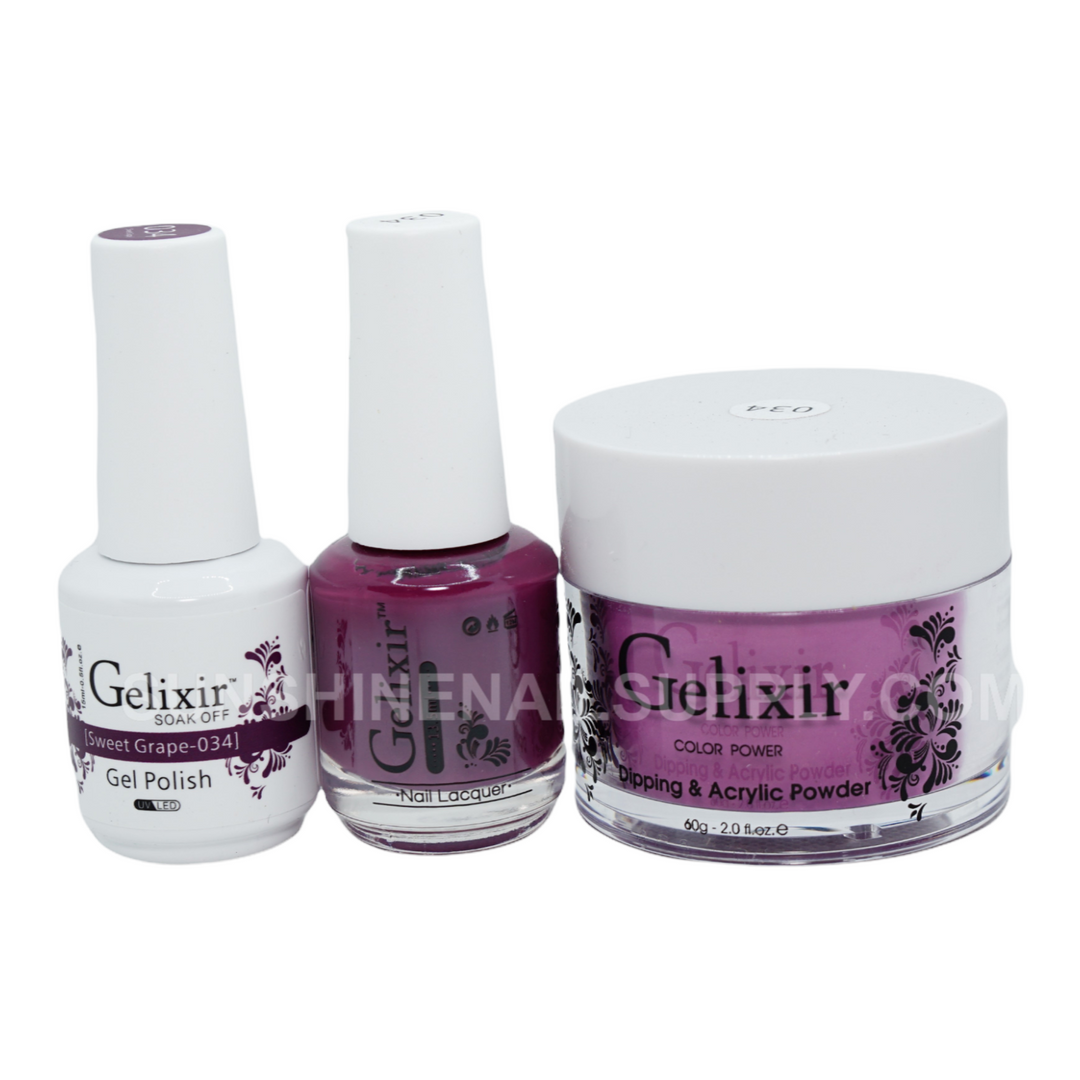 #034 - Gelixir UV/LED Soak Off Gel polish - Sweet Grape 3in1
