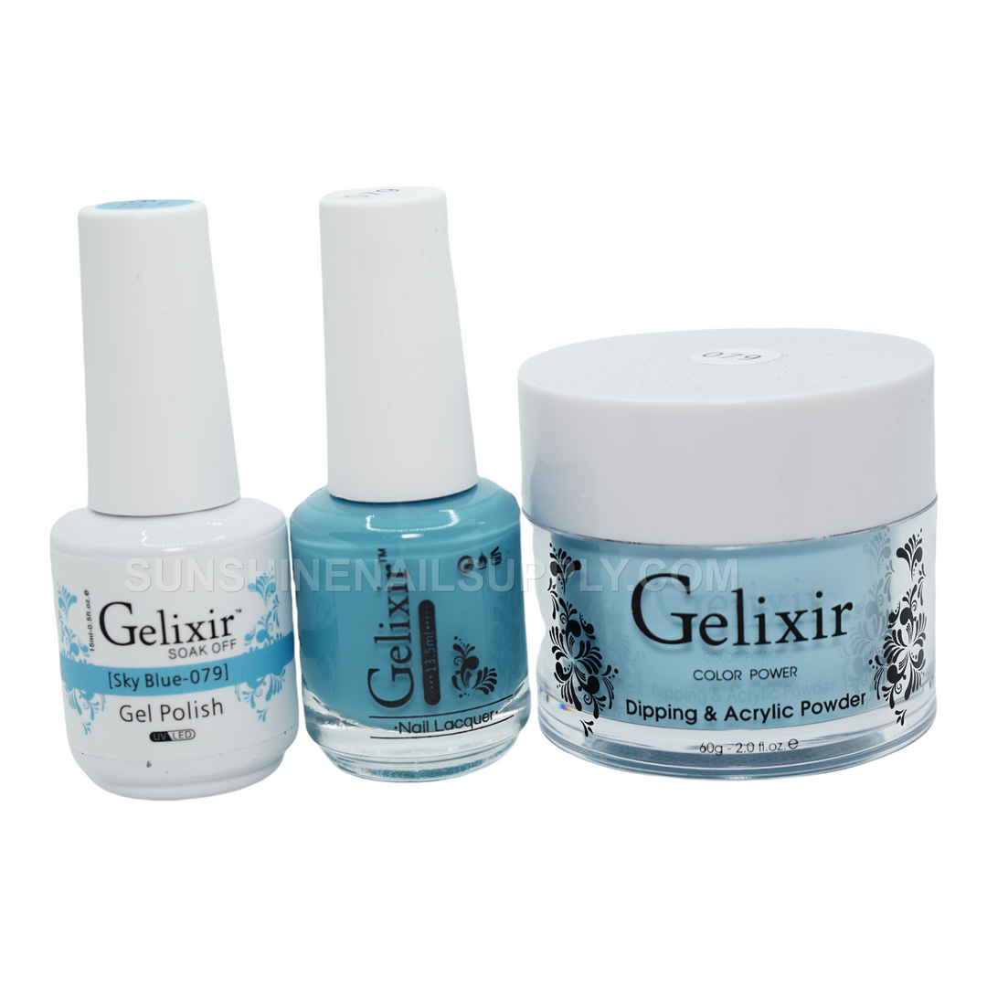 #079 - Gelixir UV/LED Soak Off Gel polish - Sky Blue 3in1