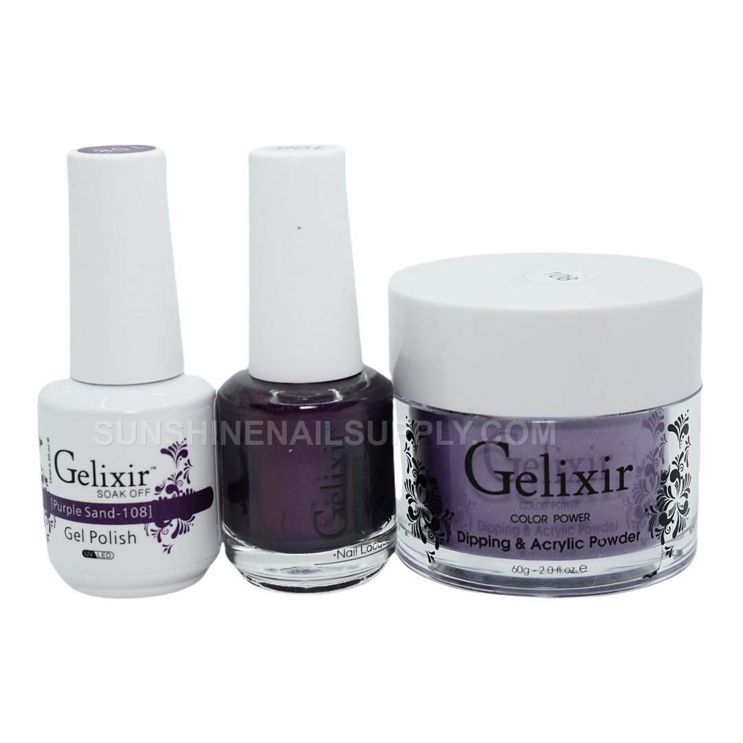 #108 - Gelixir UV/LED Soak Off Gel polish - Purple Sand 3in1