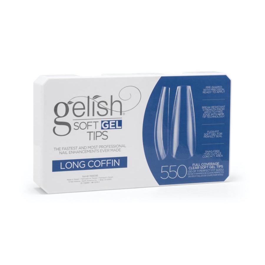 Gelish Soft Gel Tips - Long Coffin
