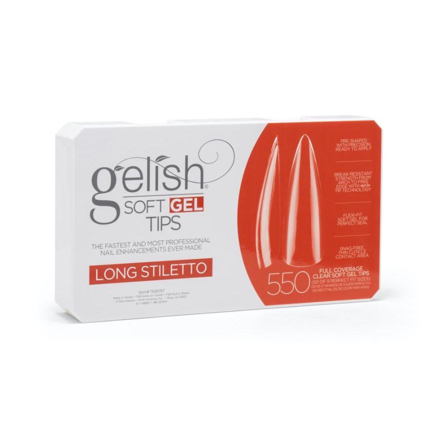 Gelish Soft Gel Tips - Long Stiletto